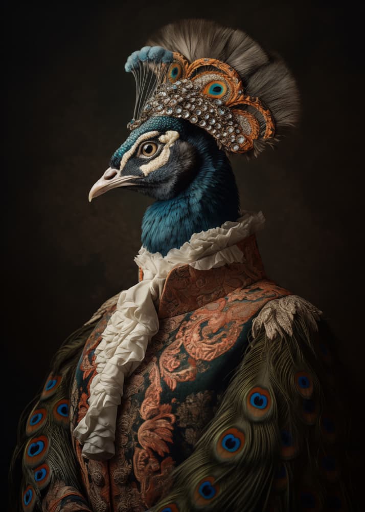 Regal Peacock Portrait by Andreas Magnusson — canvas wall art