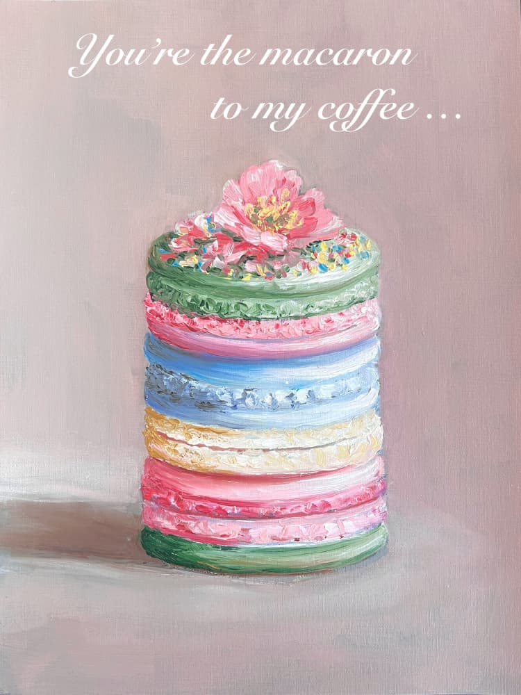 Macarons and Coffee Love by Marina Kozyr — canvas wall art