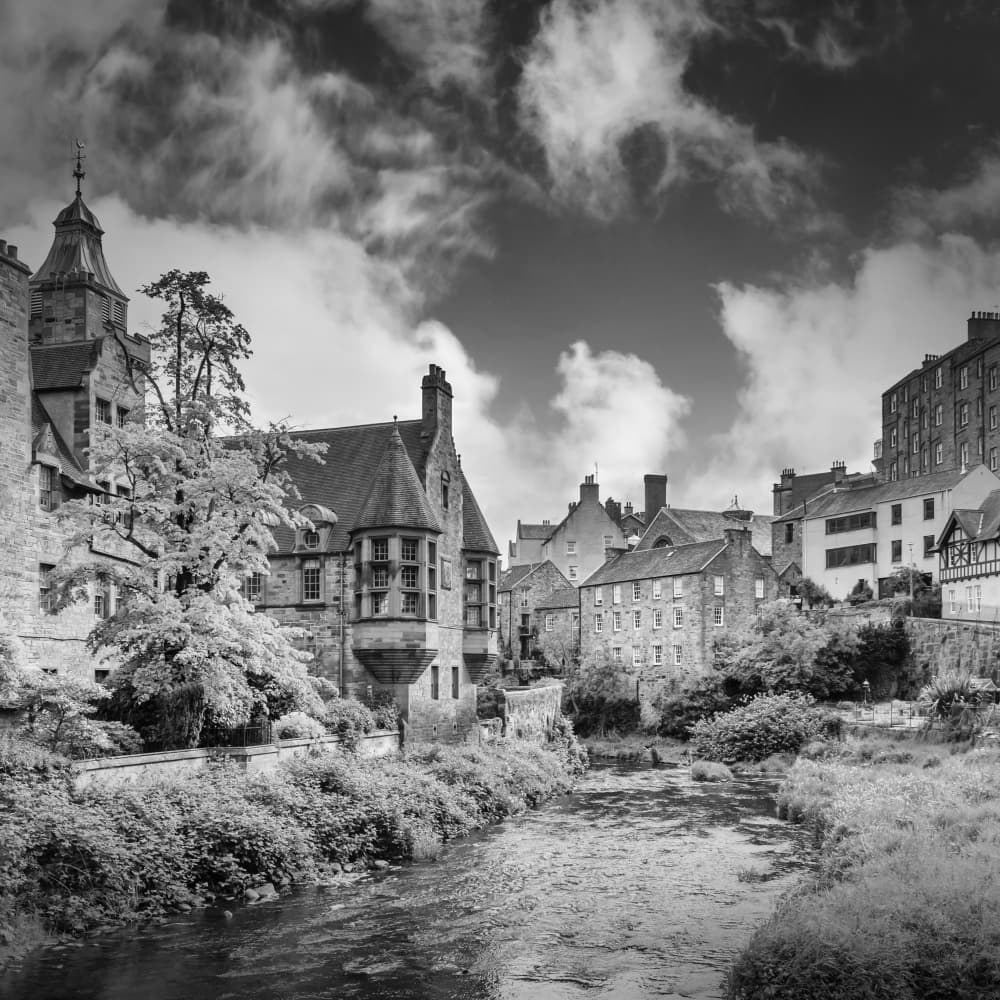Historic Dean Village by Melanie Viola — canvas wall art