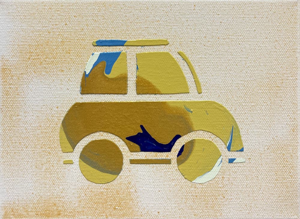 Abstract Golden Car by Eleni Pratsi — canvas wall art