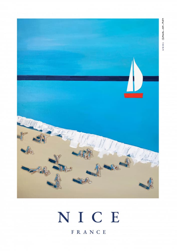 Nice Beach Day Sailboat by Awol Art Alex — canvas wall art