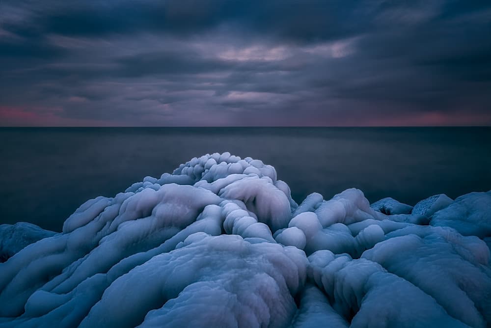 Icy Winter Seascape by Ben.C.L — canvas wall art