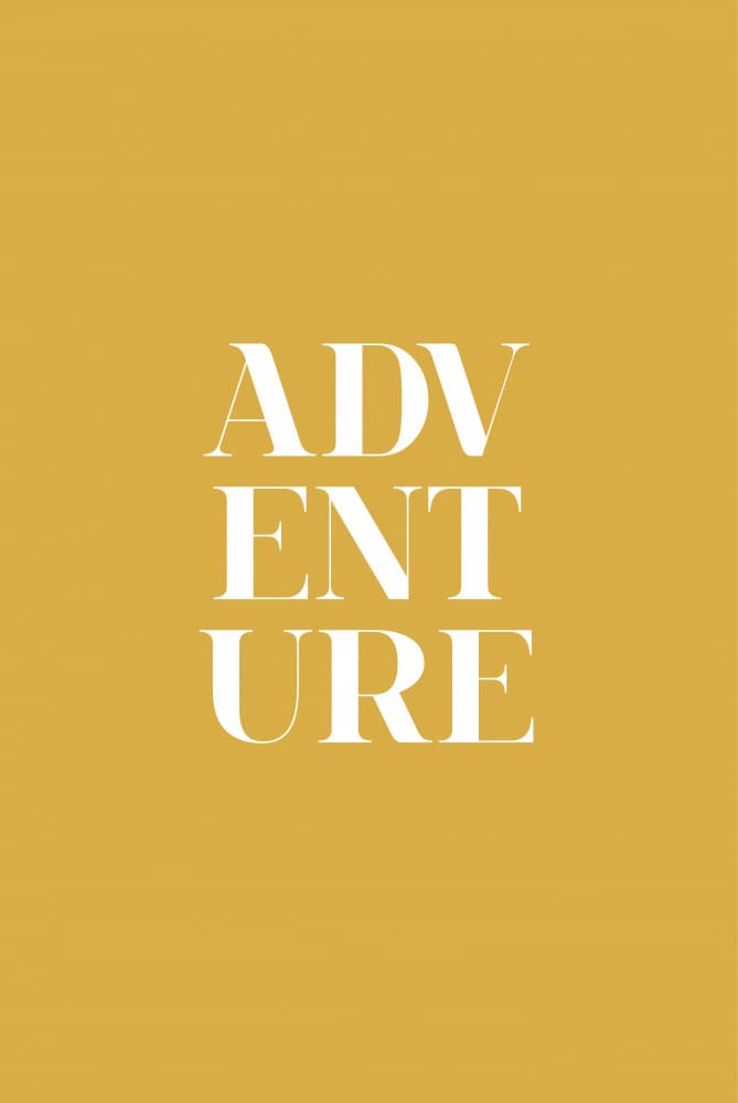 Adventure Awaits Yellow by Oju Design — canvas wall art
