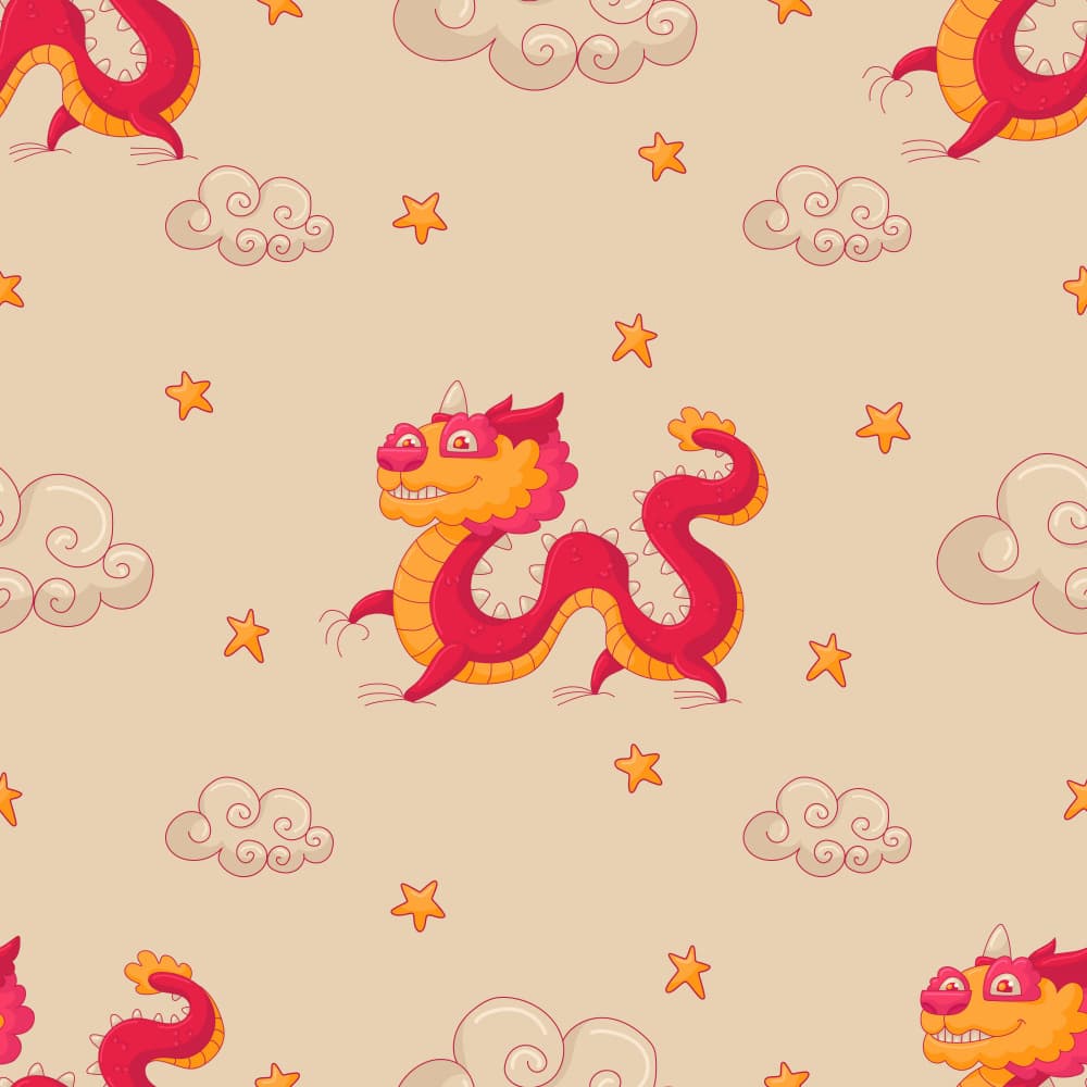 Celestial Dragon Pattern by Marika Barsrsind β canvas wall art