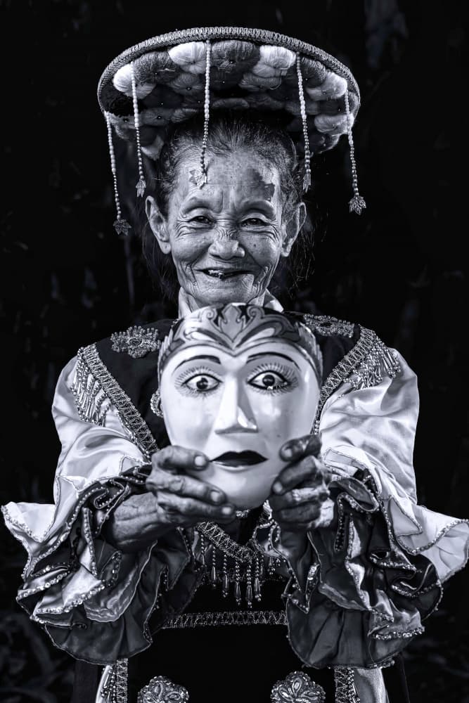 Cultural Mask Portrait by Agus Adriana — canvas wall art