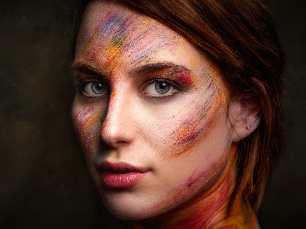 Colorful Art Portrait by Luc Stalmans — canvas wall art
