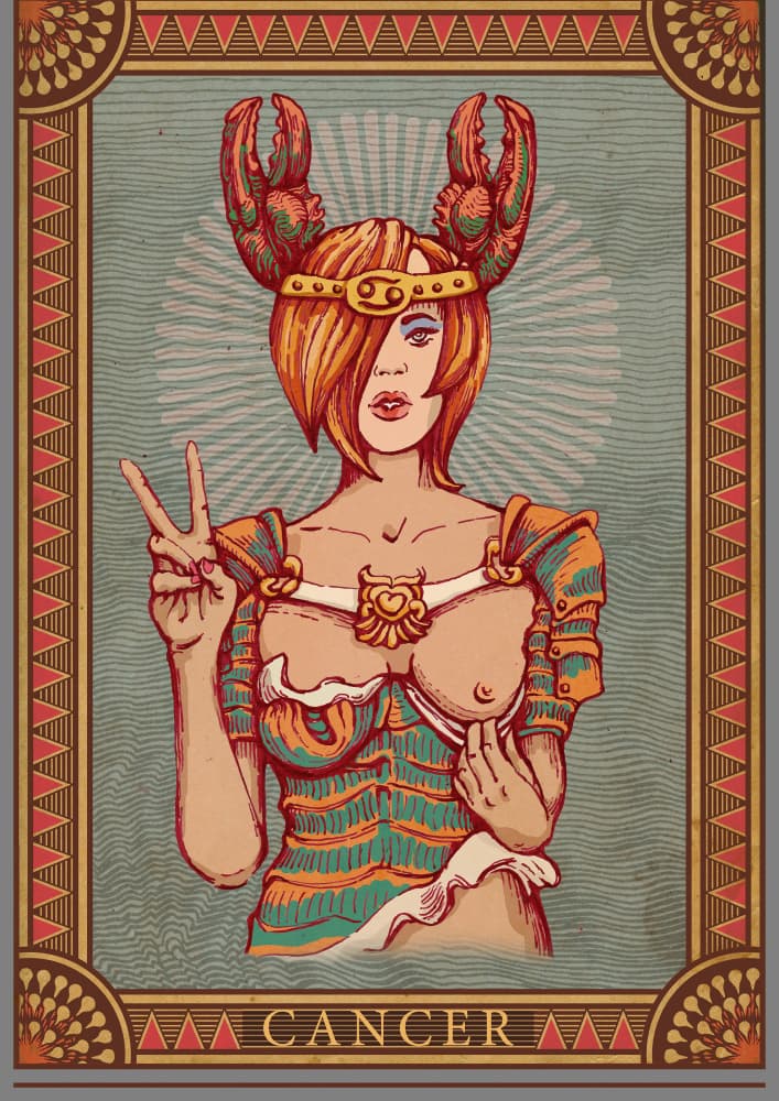Cancer Zodiac Woman by Olga Galeeva — canvas wall art