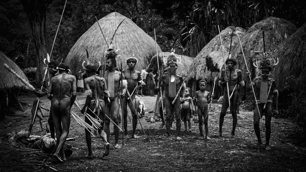 Tribal Village Warriors by Pavol Stranak — canvas wall art
