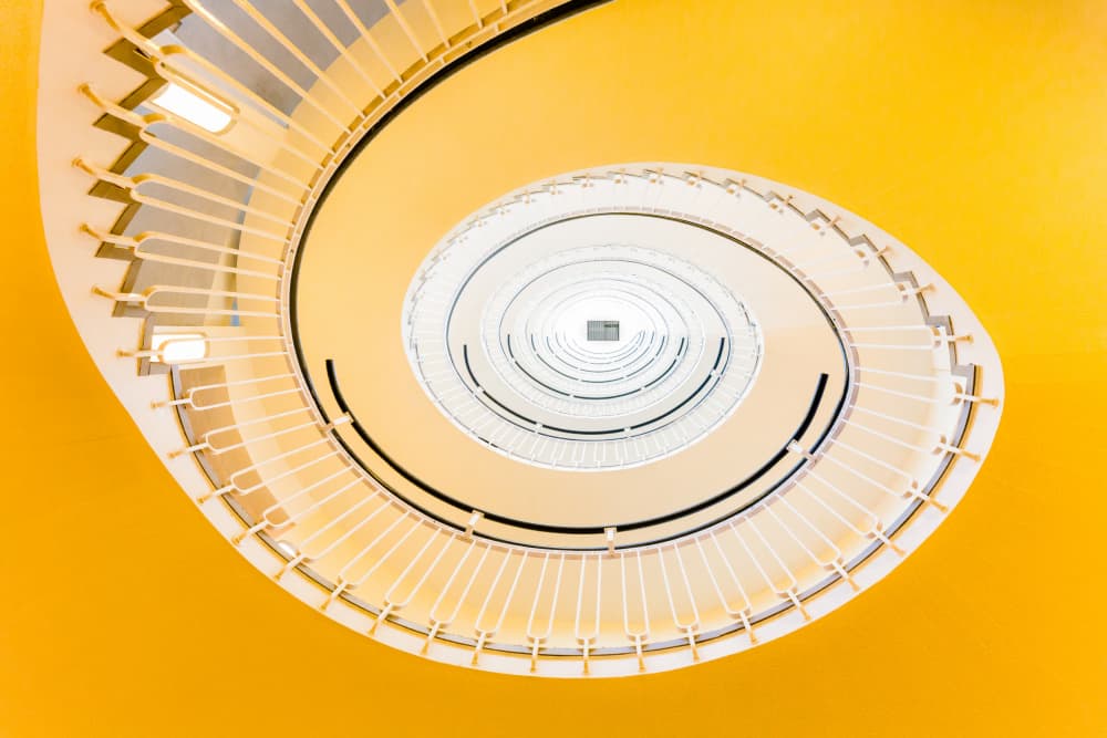 Yellow Spiral Staircase by Hervé Loire — canvas wall art