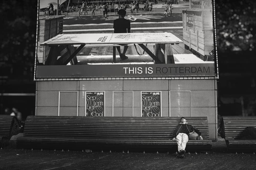 Rotterdam Boy On Bench by Ariel Ariel — canvas wall art