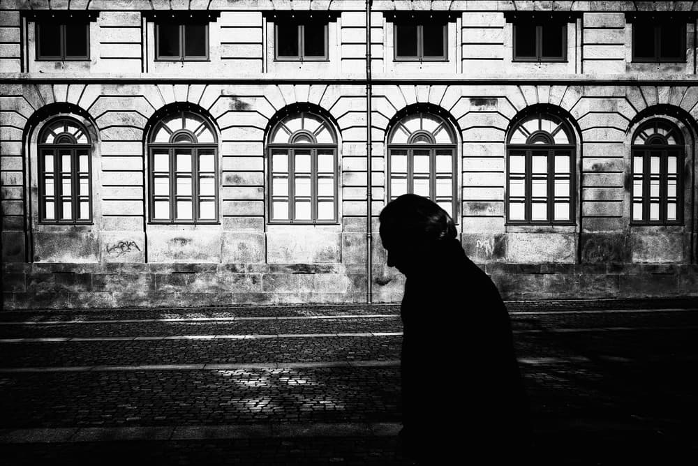 Urban Shadow Walker by Paulo Abrantes — canvas wall art