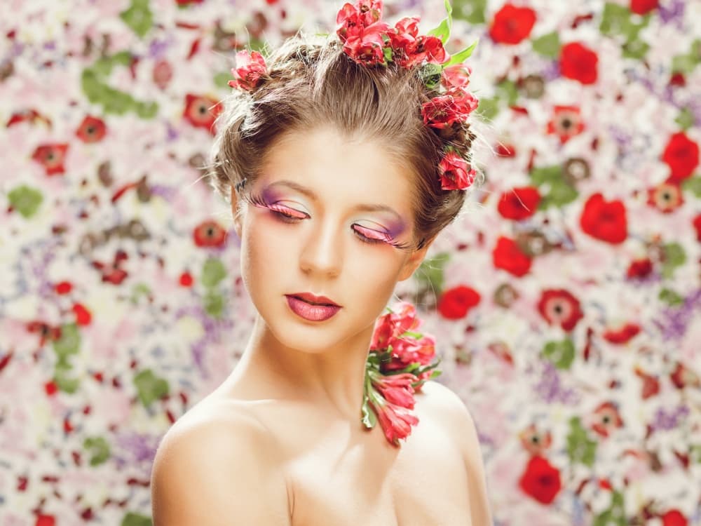 Dreamy Floral Portrait by Photographer — canvas wall art