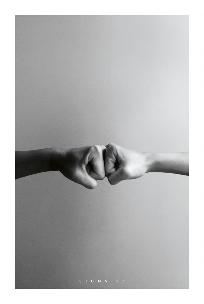 Fist Bump Connection by Sarah Bühler — canvas wall art