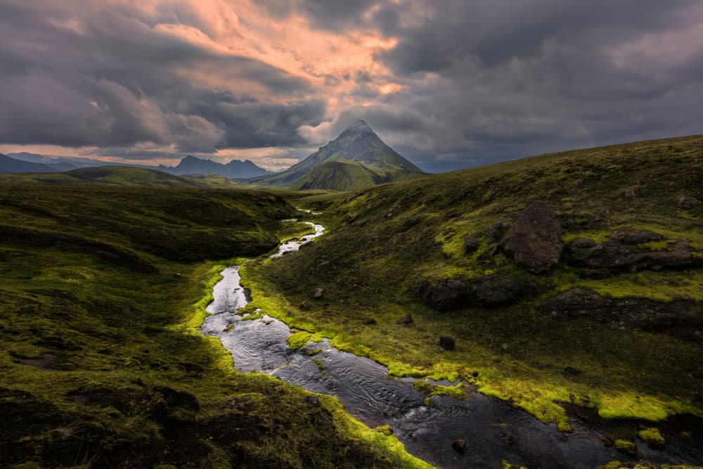 Moody Mountain Stream by James Bian — canvas wall art
