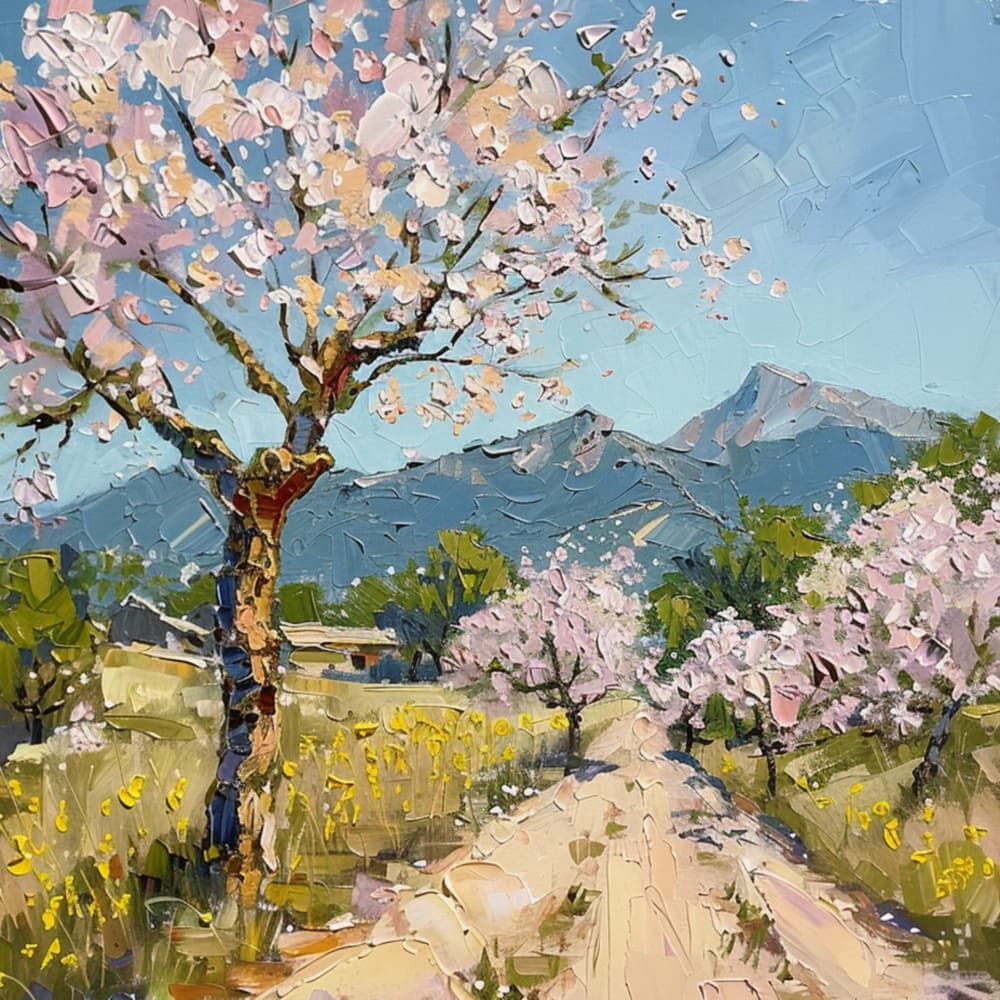 Spring Mountain Blossoms by Avanesova Elena — canvas wall art