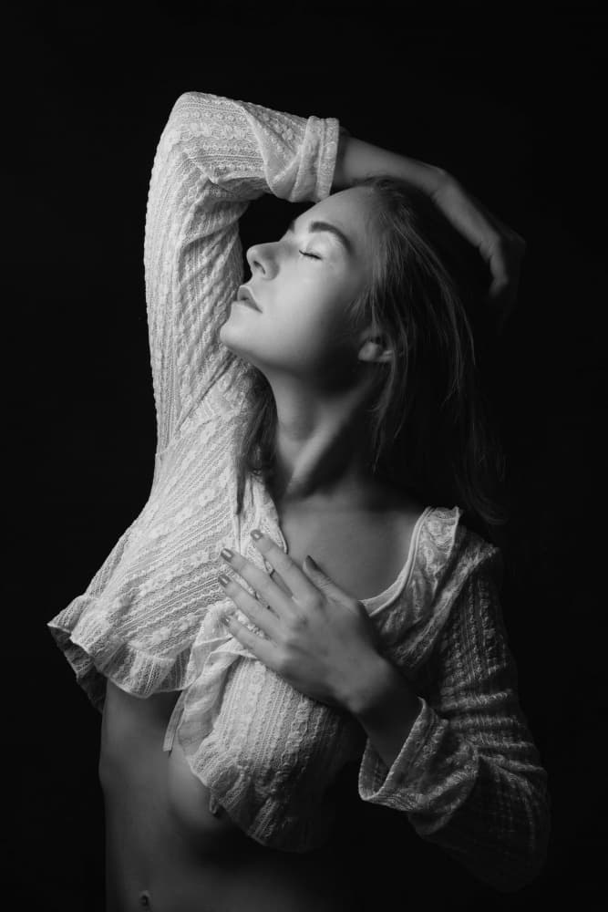Sensual Black and White Portrait by Ruth Franke — canvas wall art
