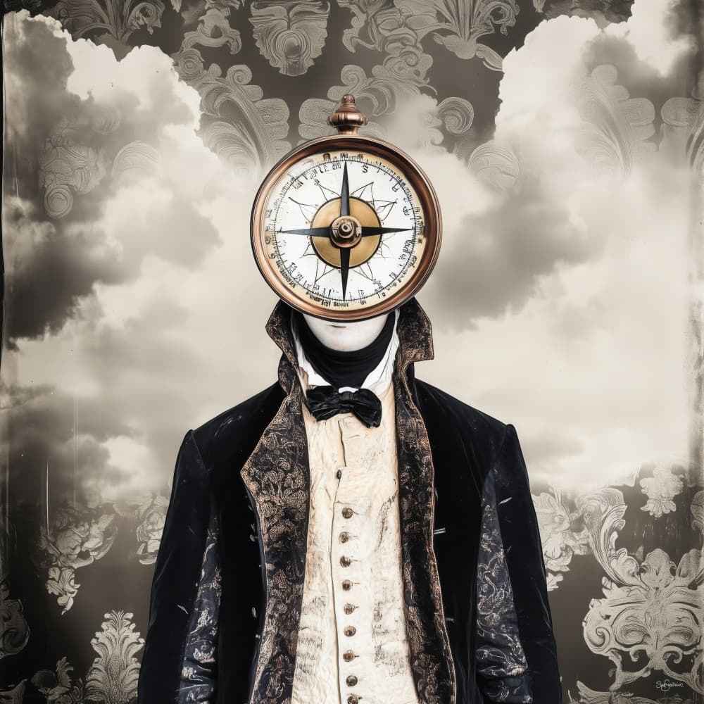 Compass Head Gentleman by Sue Skellern — canvas wall art