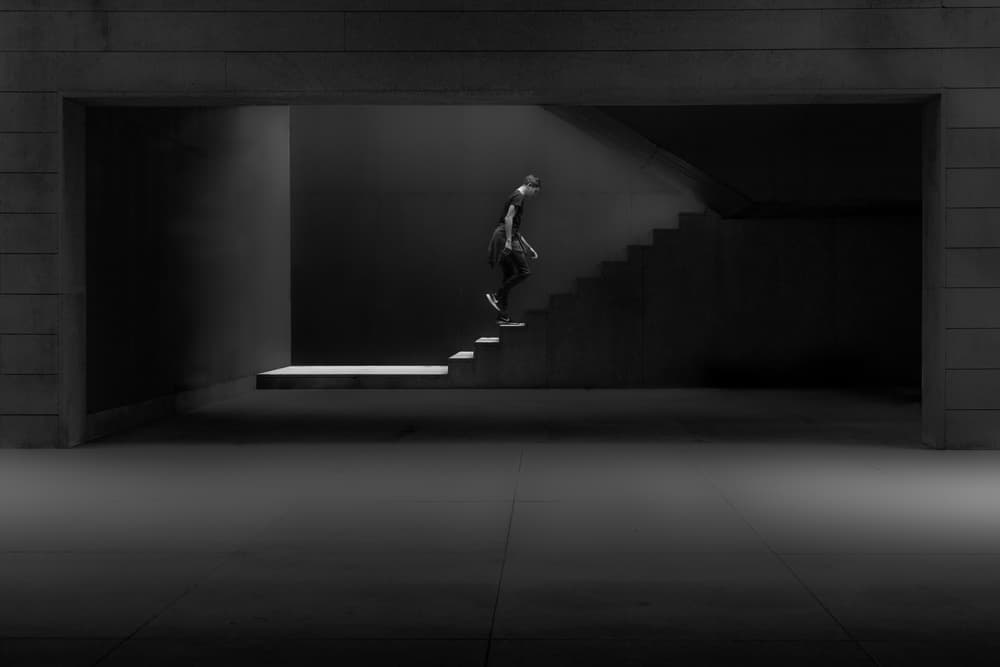 Walking Down Dark Stairs by Olavo Azevedo — canvas wall art
