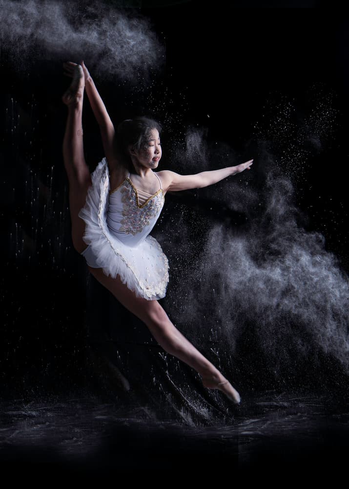 Graceful Powder Leap by Catherine Wang — canvas wall art
