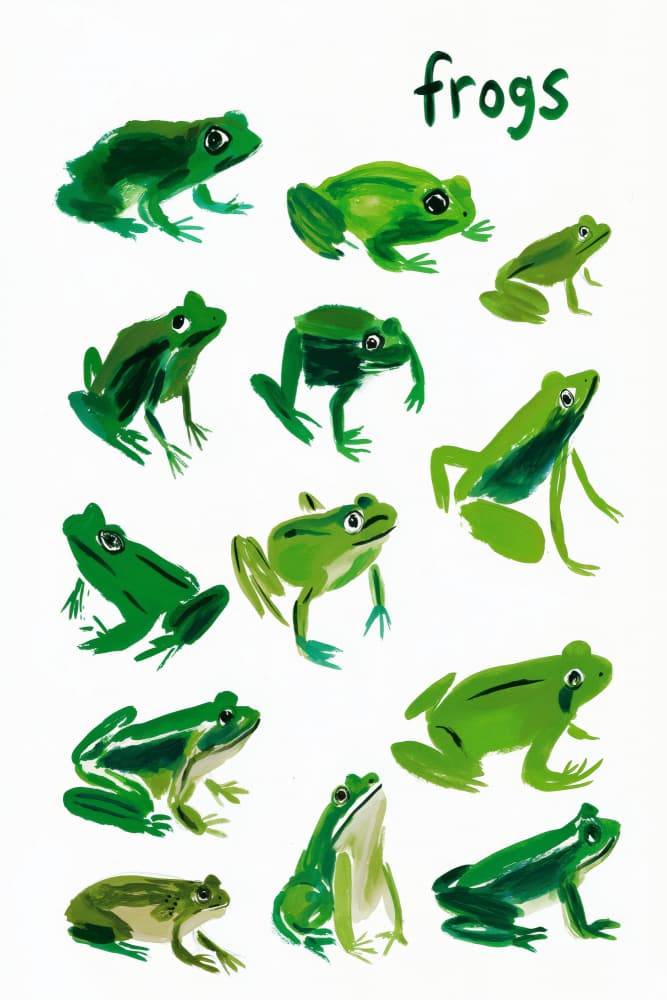 Many Frogs by Treechild — canvas wall art