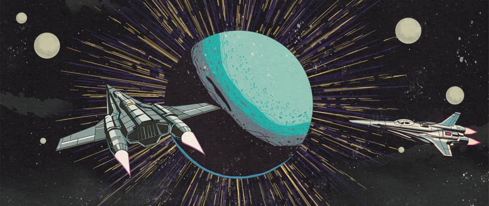 Retro Space Journey by Nicholas — canvas wall art
