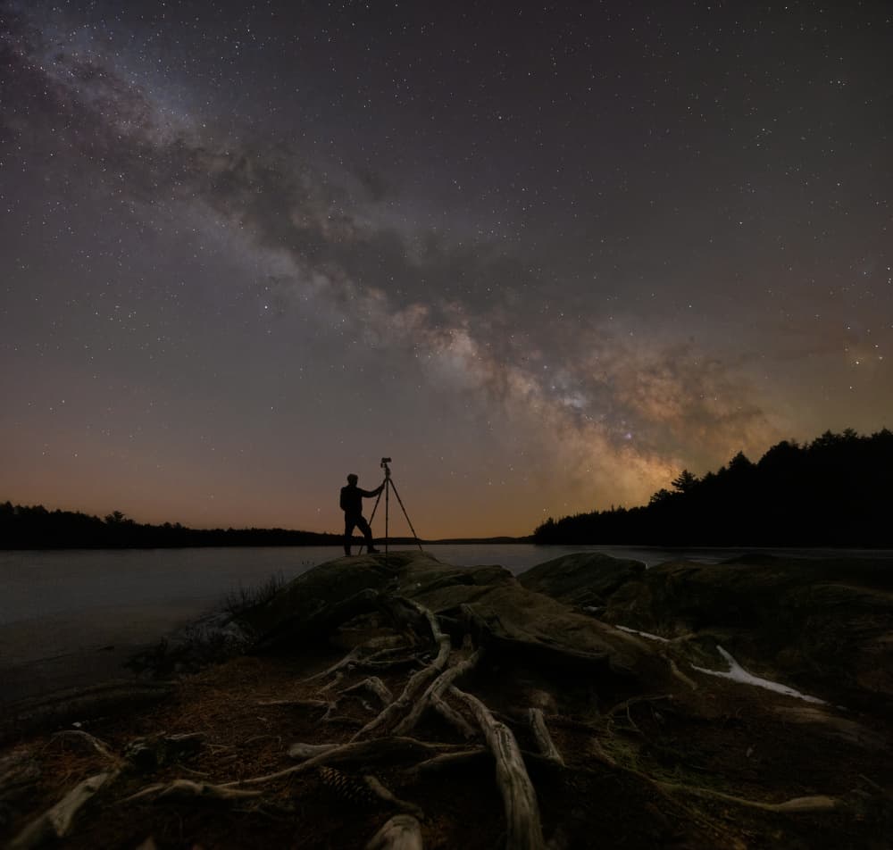 Milky Way Night Photographer by Jianshu — canvas wall art