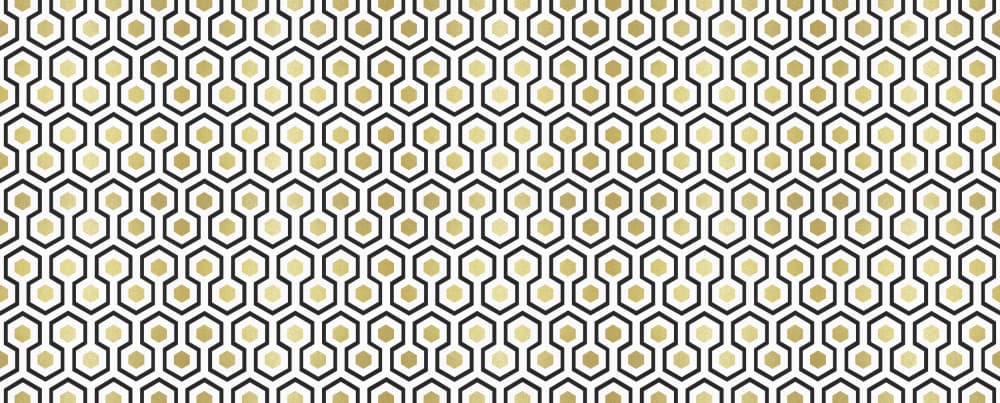 Golden Geometric Honeycomb by Vitor Costa — canvas wall art
