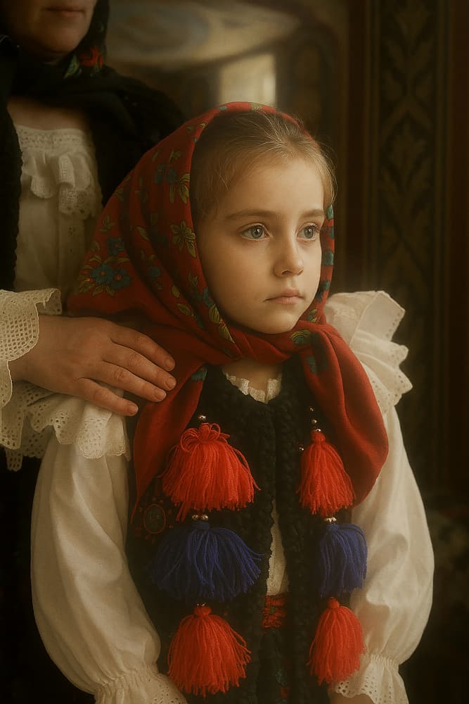 Serene Girl Traditional Portrait by Ionel Onofras — canvas wall art