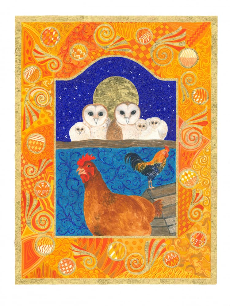 Owls and Fowls by Isabelle Brent — canvas wall art