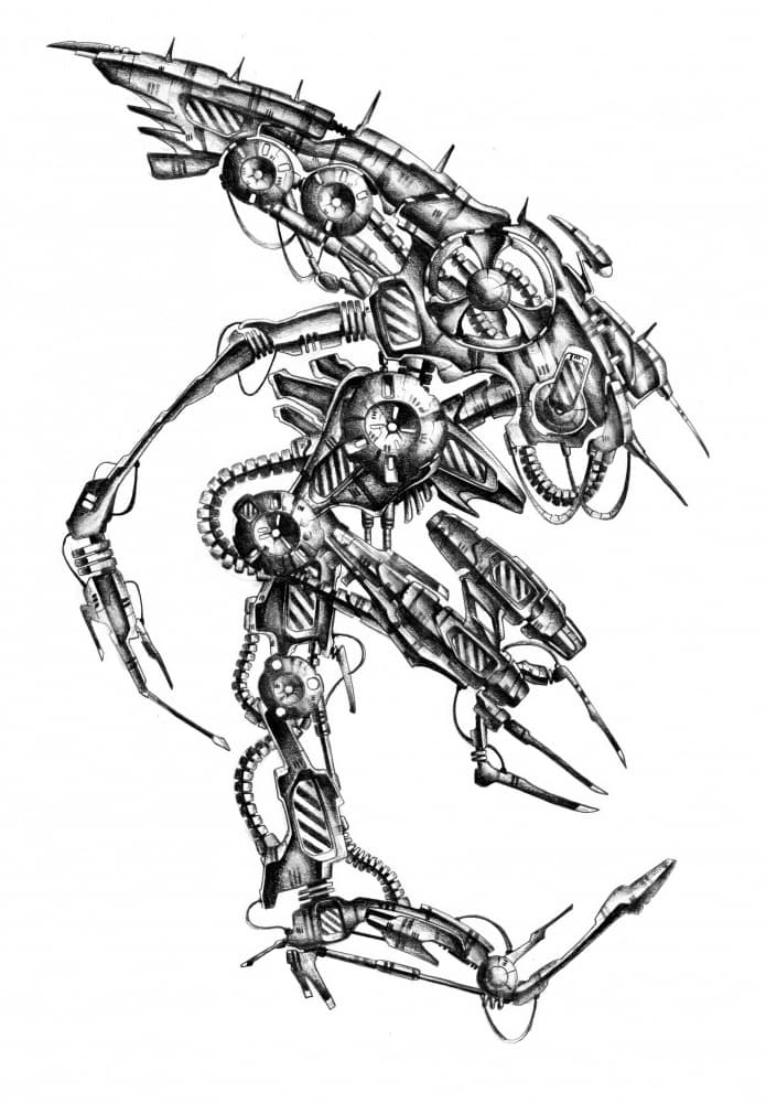 Dark Mechanical Being by Kulik — canvas wall art