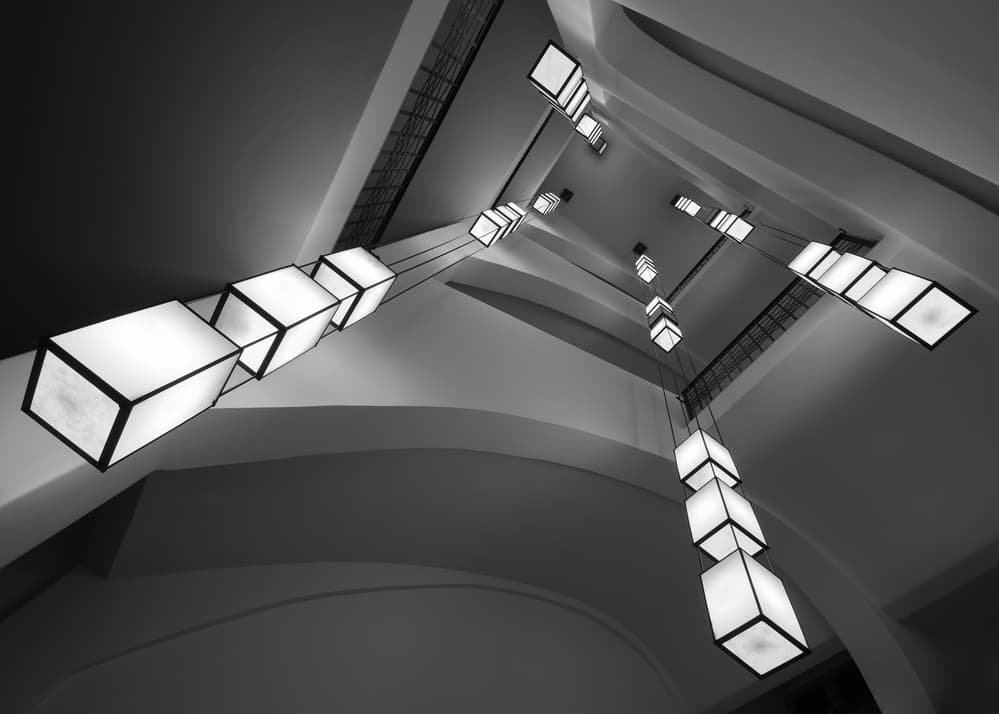 Modern Geometric Lights by Alexej Schulz — canvas wall art