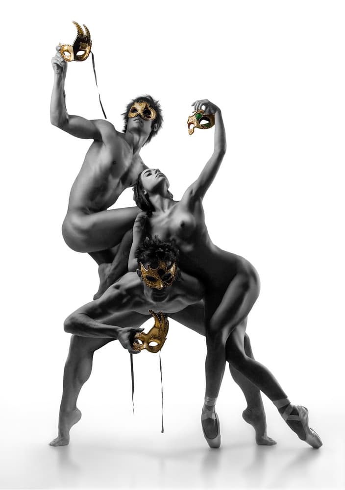 Masquerade Dance Embrace by DDiArte — canvas wall art