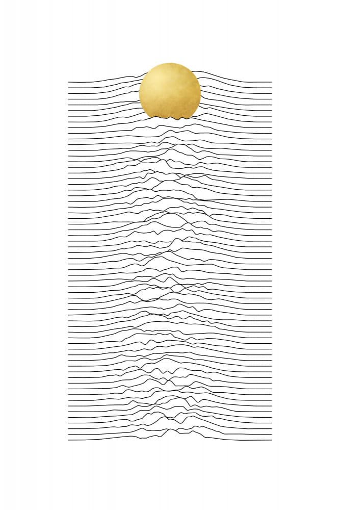 Golden Sun Waves by amini54 — canvas wall art