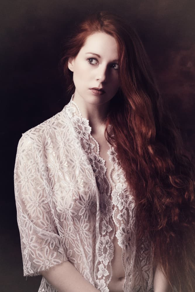 Pensive Redhead Portrait by Jan Slotboom — canvas wall art