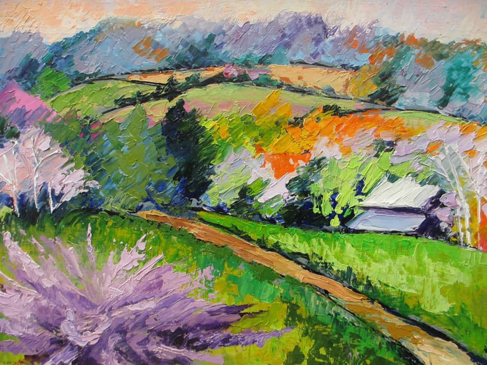 Vibrant Countryside Path by Maxine Shore — canvas wall art