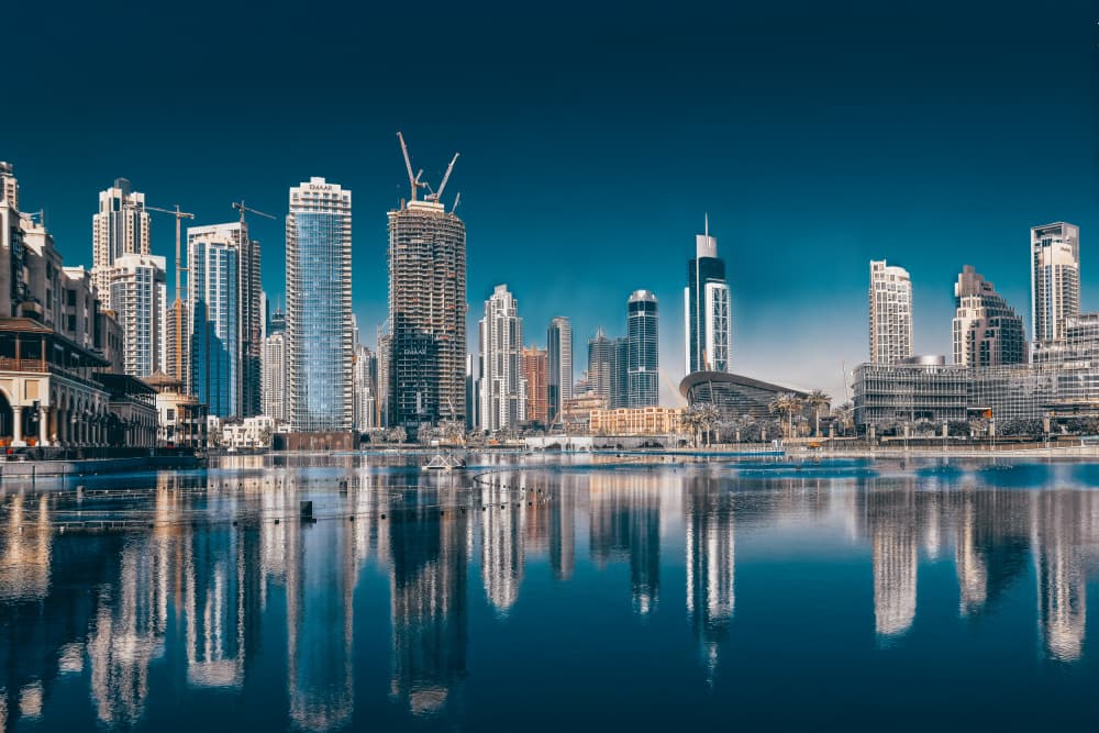 Dubai Skyline Reflection by Rahul Wedpathak — canvas wall art