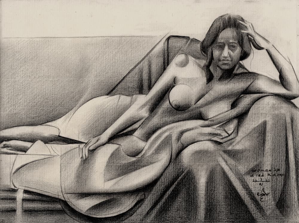 Pensive Reclining Figure by Corné Akkers — canvas wall art