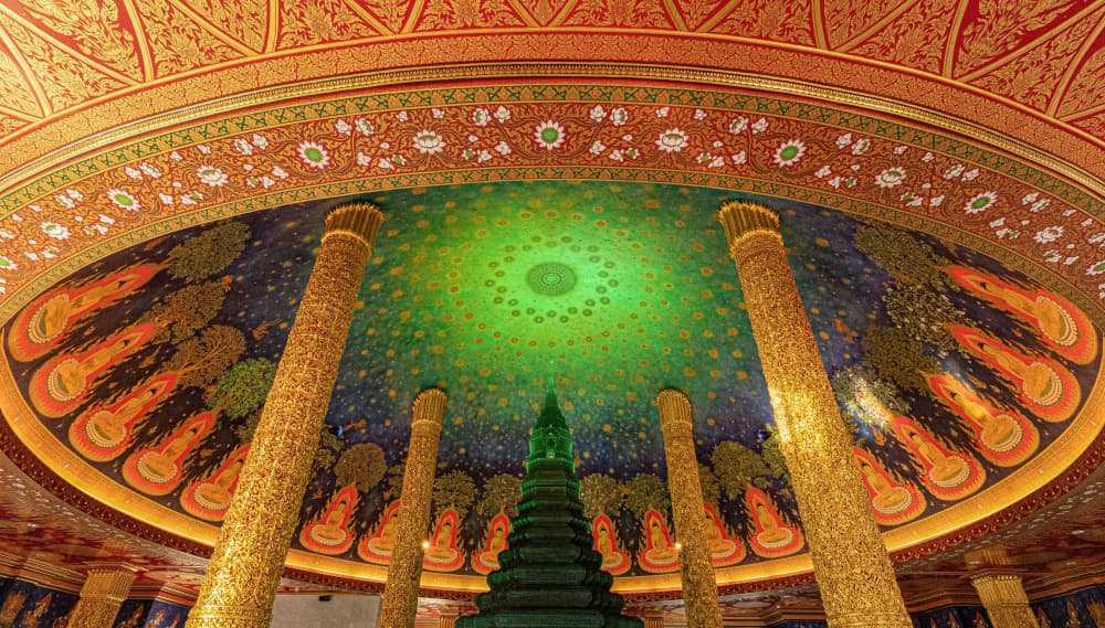 Emerald Temple Glow by Hamza Qarooni — canvas wall art