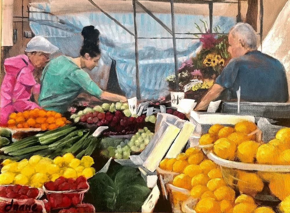 Fruitstand by Duane A. Brown — canvas wall art