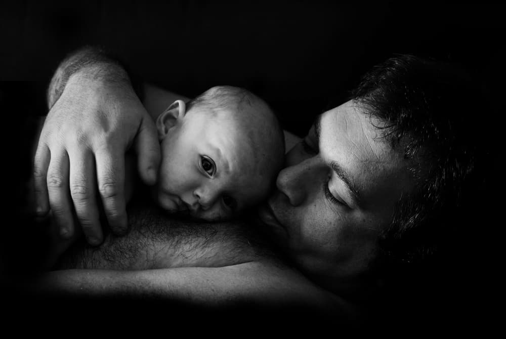 Tender Father Baby Bond by Luciano Caturegli — canvas wall art