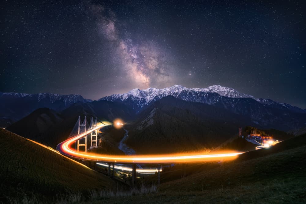 Milky Way Bridge Trails by Yuan Cui — canvas wall art