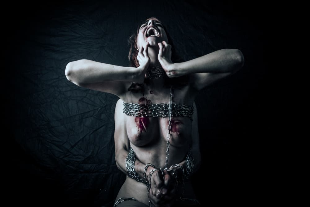 Chained Woman's Scream by Bogdan Bouşcă — canvas wall art