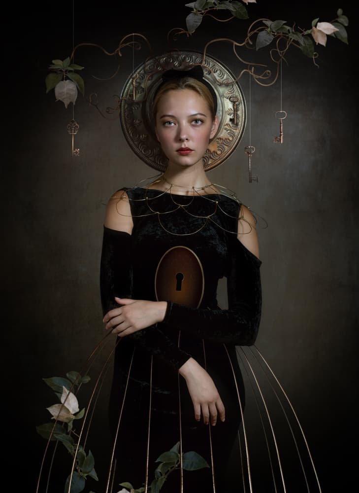 Enigmatic Keyhole Woman by Svetlana Melik-Nubarova — canvas wall art