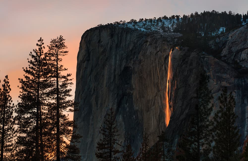 Golden Firefall Over El Capitan by Hua Zhu — canvas wall art