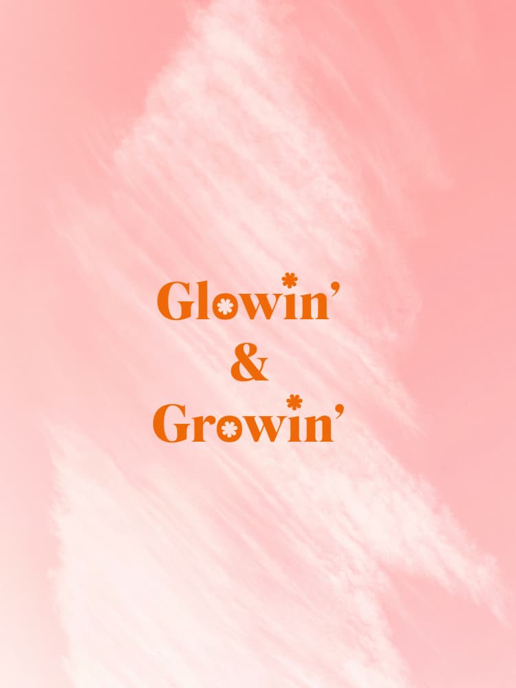 Glowin Growin Pink Quote by Aislinn Simmonds — canvas wall art