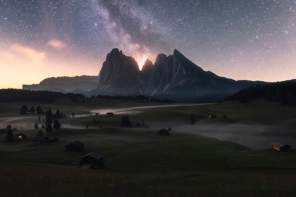 Milky Way Peaks by NingYun Ye — canvas wall art