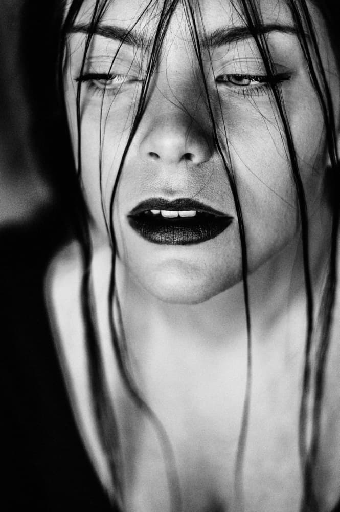 Moody Wet Hair Portrait by Barbora Biňovcová — canvas wall art