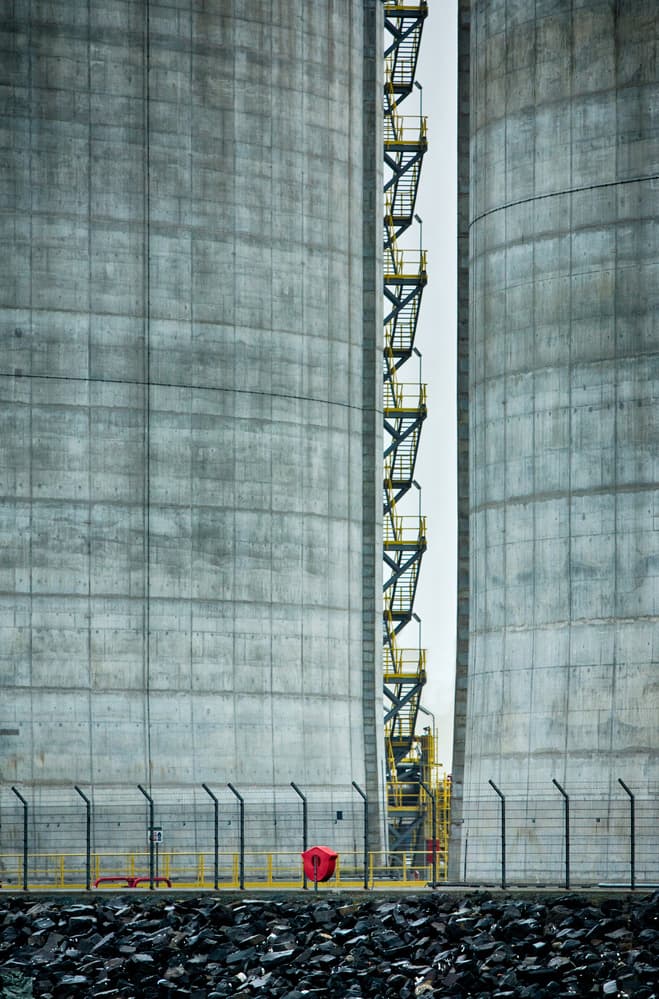 Industrial Silos Yellow Stairs by Greetje van Son — canvas wall art