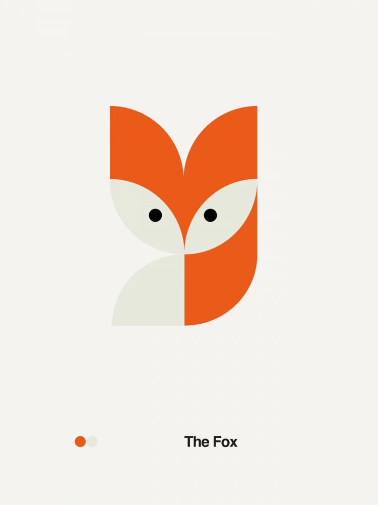 Geometric Fox by David Vineïs — canvas wall art