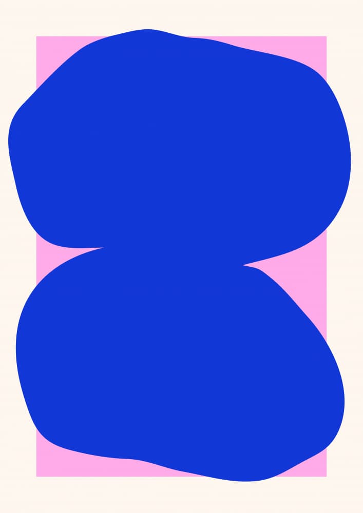 Abstract Blue Organic Forms by RS LAB STUDIO — canvas wall art
